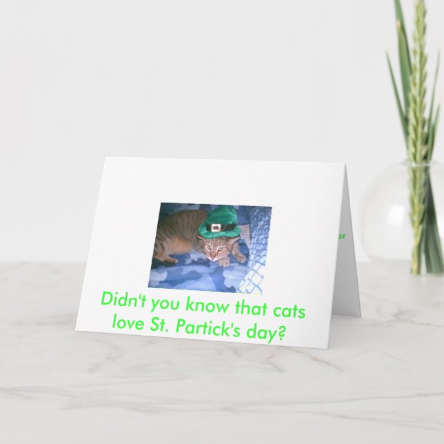 Carte Ne saviez-vous pas que les chats adorent la Saint- (Devant)