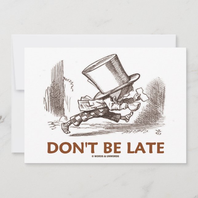Carte Ne soyez pas en retard (Mad Hatter Running) (Devant)