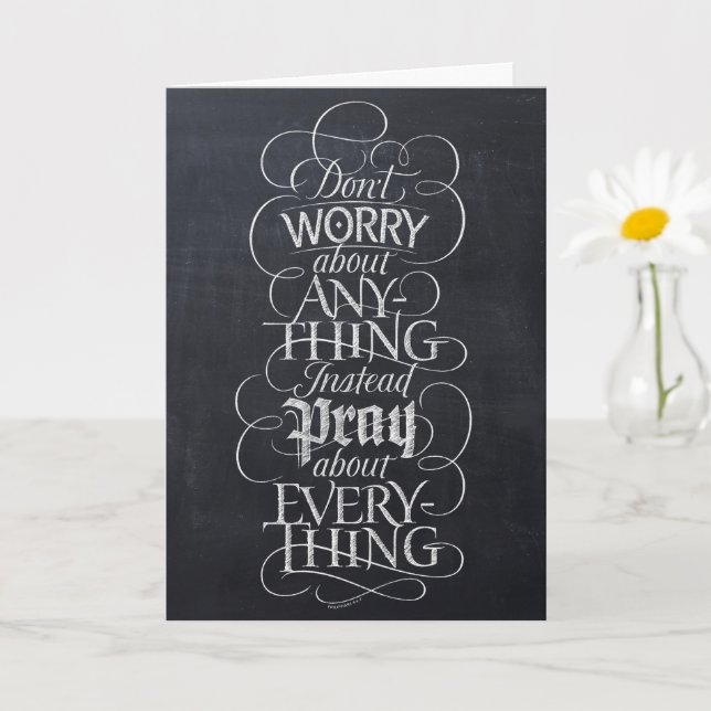 Carte NE VOUS INQUIÉTEZ PAS - Christian Calligraphy Chal (Petite plante)