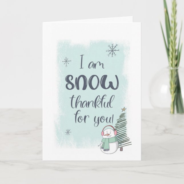 Carte Neige Merci pour vous Noël (Devant)