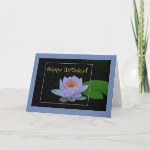 CARTE NÉNUPHAR ROSE-LAVANDE/ ANNIVERSAIRE HEUREUX/CUSTOM