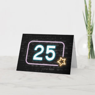 Carte Neon 25e anniversaire Connexion Mur de briques