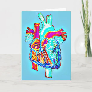Carte Neon Hand Drawn Anatomical Heart