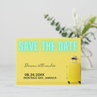 Neon jaune minimaliste moderne Enregistrer la date