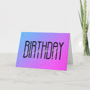 Carte Neon Joyeux Texte D'Anniversaire Sur Points