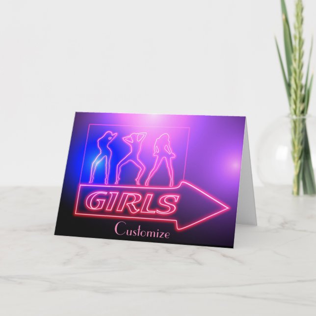 Carte Neon Pink Girls Sign Thunder_cove (Devant)