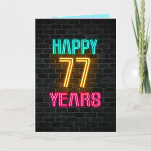 Carte néon signe en brique pour 77ème anniversaire