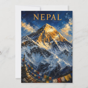 Carte Népal : Lever de soleil doré sur le mont Everest S