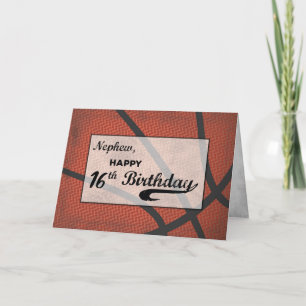 Carte Nephew 16e Anniversaire Basketball gros désorganis