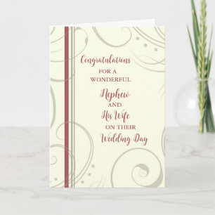 Carte Nephew et sa femme Félicitations pour le jour du m