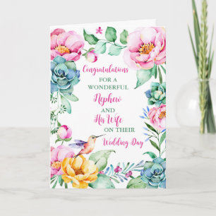 Carte Nephew et sa femme Félicitations pour le jour du m