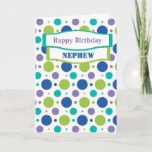 Nephew Niece Blue Polka Dot Anniversaire Salutatio