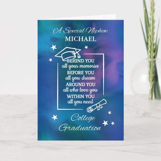 Carte Nephew Personnalise La Citation De Diplôme De Coll (Devant)