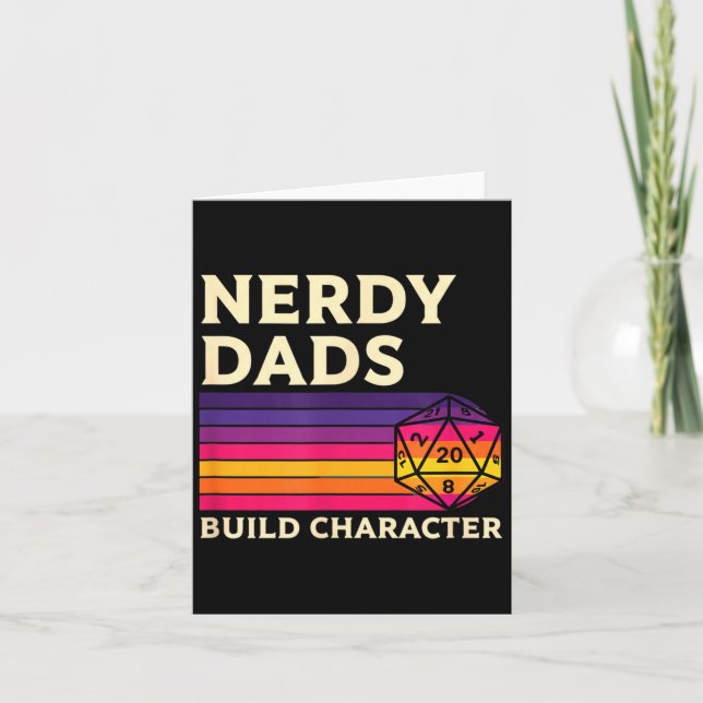 Carte Nerdy Dads Build Character, Retro Tabletop Rpg Fat (Devant)