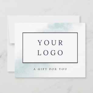 Carte Nettoyage aquarelle   Certificat cadeau bleu