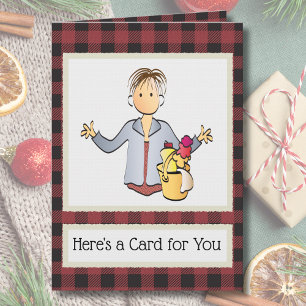 Carte Nettoyage Lady Female Cartoon Merci Noël