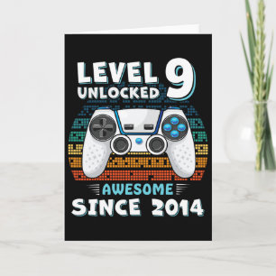 Carte Neuf Ans Fils Anniv Garçon Drôle Joueur 9e 9 Ans B