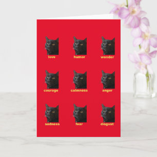 Carte Neuf émotions de mon chat découpé en vecteur
