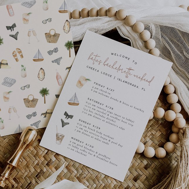 Carte Neutres d'été 4 jours Itinéraire Bachelorette (Créateur téléchargé)