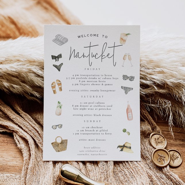 Carte Neutres d'été Bachelorette Week-end Itinéraire (Créateur téléchargé)