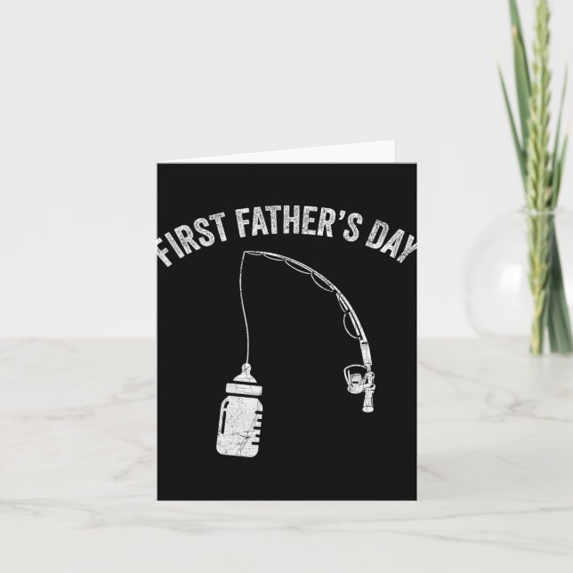 Carte New Dad Fisherman, First Fathers Day Fishing Dad  (Devant)