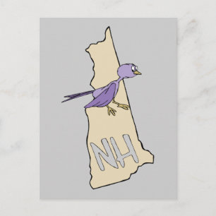Carte New Hampshire NH avec drôle Purple Finch