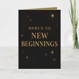 Carte New Year Reflection Card – Black and Gold Design