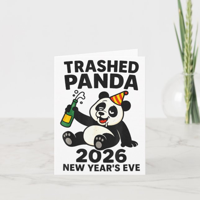 Carte New Years Eve 2026 Trashed Panda Premium  (Devant)