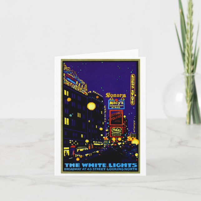 Carte New York City 1925 la nuit (Devant)