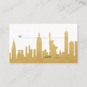 Carte New York City Skyline Gold NYC Escort Place
