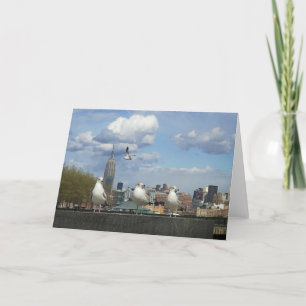 Carte New York Skyline avec mouettes