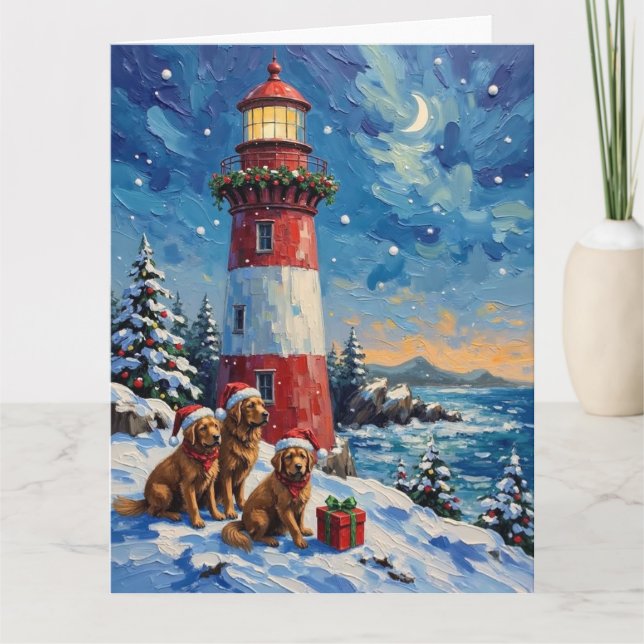 Carte Newfoundland Christmas Lighthouse Holiday (Devant)
