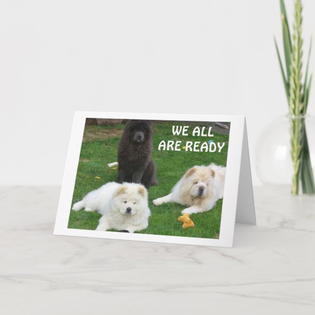 CARTE NEWFOUNDLAND DOGS VEUT DIRE "HEUREUX ANNIVERSAIRE" (Devant)