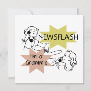 Carte Newsflash Je suis un T-shirts et cadeaux Grammie
