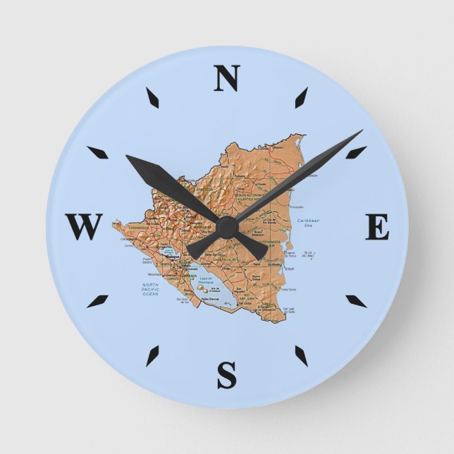 Carte Nicaragua Horloge (Recto)