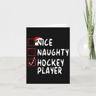 Carte Nice Joueur de hockey vilain Noël Père Noël