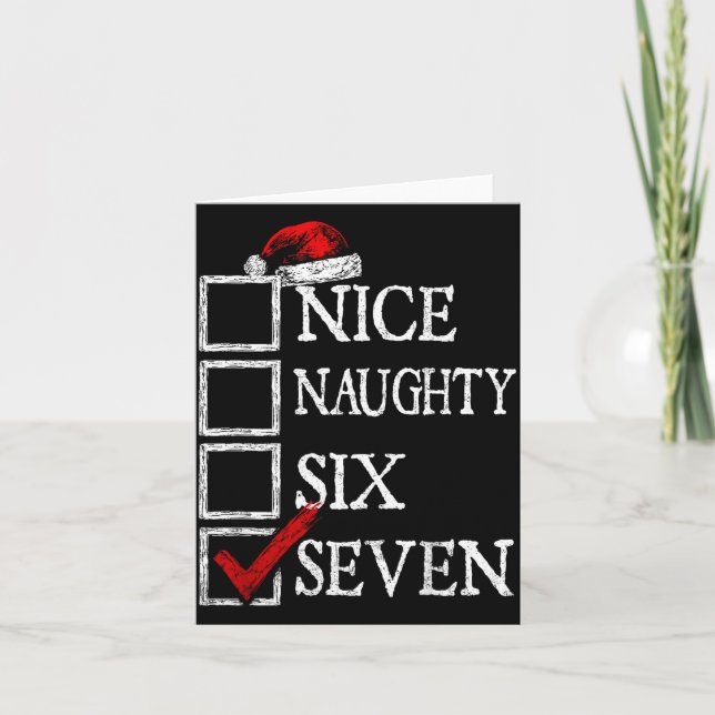 Carte Nice Naughty 67 Christmas Funny Meme Six Seven  (Devant)