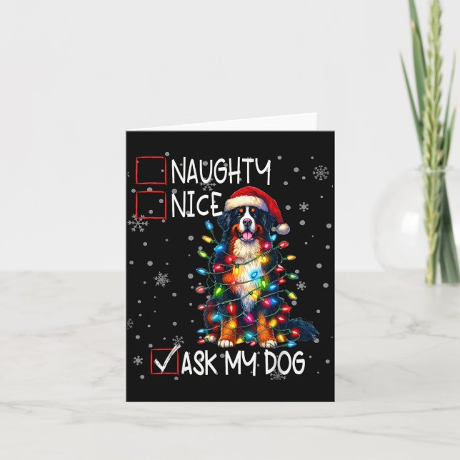 Carte Nice Naughty Ask My Dog Christmas List Xmas  (Devant)