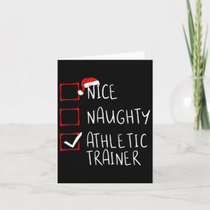 Carte Nice Naughty Athletic Trainer Liste de Noël Père N