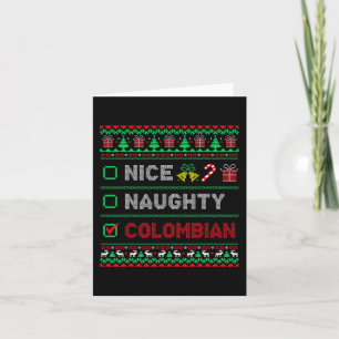 Carte Nice Naughty Colombian Christmas Checklist Colombi