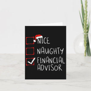 Carte Nice Naughty Conseiller Financier Liste de Noël Sa