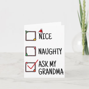 Carte Nice Naughty Demandez à ma grand-mère Funny Christ