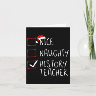 Carte Nice Naughty Histoire Enseignant Liste de Noël Éco