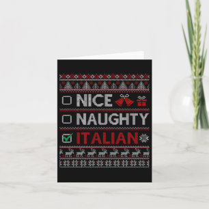 Carte Nice Naughty Italien Drôle Noël Famille Matchi
