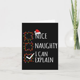 Carte Nice Naughty Je Peux Expliquer Noël Liste Père Noë