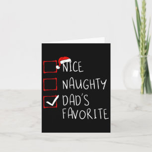 Carte Nice Naughty Papa's Favorite Christmas List Fa