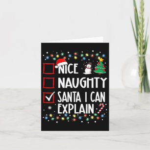Carte Nice Naughty Père Noël Je Peux Expliquer La Famill