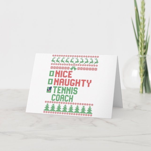 Carte Nice Naughty Tennis Coach Christmas Matching Gift (Devant)