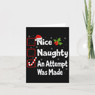 Carte Nice Naughty Une Tentative A Été Fait Liste De Noë