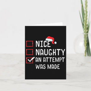 Carte Nice Naughty Une Tentative A Été Fait Liste De Noë